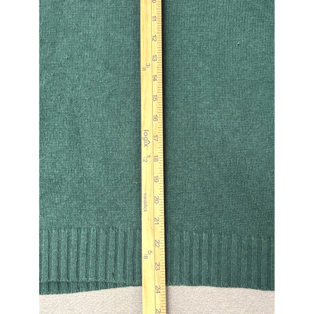 Polo Ralph Lauren Mens Green 100% Lambswool Quarter Zip Sweater Size M - Picture 6 of 10